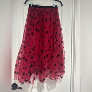 Red Heart Patterned Skirt (READ DESCRIPTION )